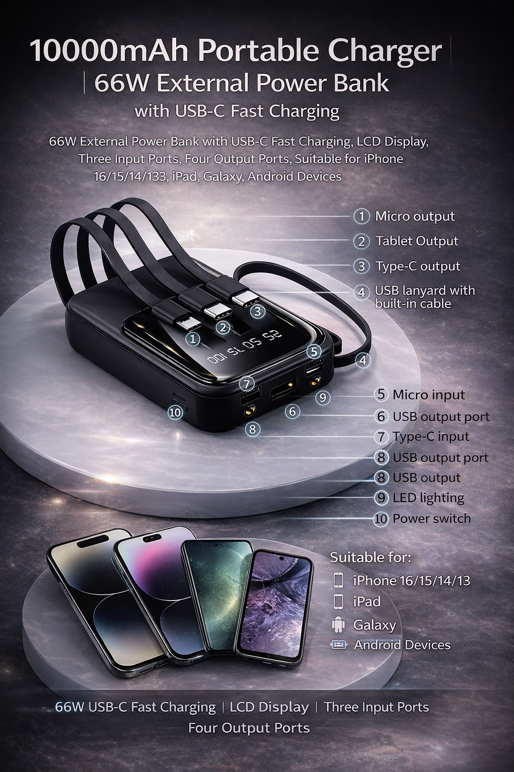 Gadgetery™ Stay Connected Power Bank-10000mAh